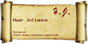 Haar Julianna névjegykártya